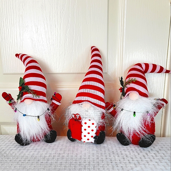 HOLIDAY TIME 3Pc Chrismas Knomes - Picture 1 of 8